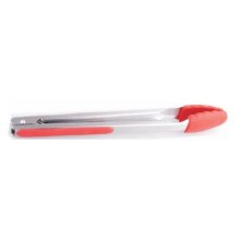 Gourmand 30cm Silicone Tongs with Auto Lock & Hook- Red