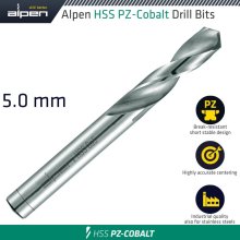 Alpen Cobalt Drill Short Bulk 5.00Mm