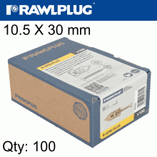 RAWLPLUG Hammer In Fixing Plasterboard+Screws 10.5X30Mm X100-Box
