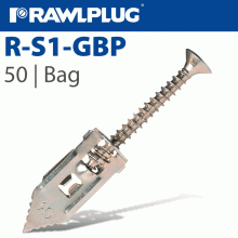 RAWLPLUG Hammer In Fixing Plasterboard+Screws 10.5X30Mm X50-Bag