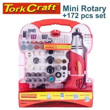Tork Craft Mini Rotary Tool And Accessory Kit 172 Pc In Plastic Case
