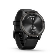 Garmin vivomove Trend Steel Bezel w/Black Case and Silicone Band