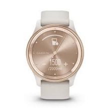 Garmin Vivomove Trend Steel Bezel w/White Cream Case & Silicone Band
