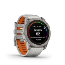 Garmin fenix 7 Pro, Sapphire Solar Edition - Titanium with Fog Grey/Ember Orange Silicone Band