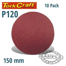 Tork Craft Sanding Disc Velcro 150mm 120 Grit 10/Pk