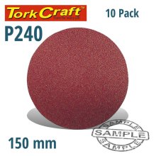 Tork Craft Sanding Disc Velcro 150mm 240 Grit 10/Pk