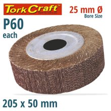 Tork Craft Flap Wheel 205 X 50 X 25mm Bore 60 Grit Per Each