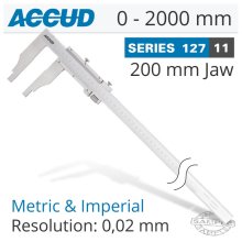 Accud Vernier Caliper Jaw Length 200mm 0-2000mm/0-80"