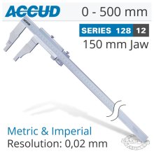 Accud Vernier Caliper Jaw Length 150mm 0-500mm/0-20"