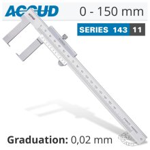 Accud Outside Neck Vernier Caliper 0-150mm/0-6"