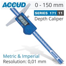 Accud Digital Depth Gauge 0-150mm/0-6"