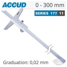 Accud Vernier Depth Gauge 0-300mm