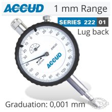 Accud Precision Dial Indicator Lug Back 1mm Accud Precision Dial Indicator Lug Back 1mm