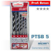 Alpen Concrete Profi Beton Drill Bit 5 Piece Set 4 5 6 8 10 Mm Alpen Concrete Profi Beton Drill Bit 5 Piece Set 4 5 6 8 10 Mm