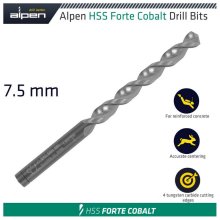 Alpen HSS Forte Cobalt Drill Bit 7.5mm