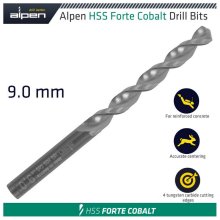 Alpen HSS Forte Cobalt Drill Bit 9mm
