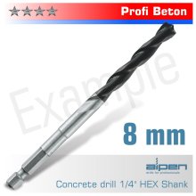 Alpen Concrete Profi Beton Drill Bit 8mm Hex Shank Alpen Concrete Profi Beton Drill Bit 8mm Hex Shank