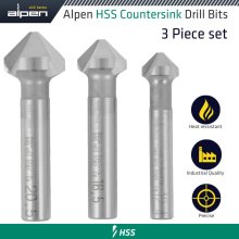 Alpen Hss Countersink Set - Pcs 12.4 - 16.5 - 20.5Mm Alpen Hss Countersink Set - Pcs 12.4 - 16.5 - 20.5Mm
