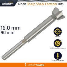 Alpen Forstner Drill Bit Sharp Shark 16Mm