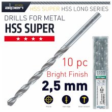 Alpen HSS Drill Bit Long 2.5 X 95mm Bulk