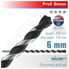 Alpen Concrete Profi Drill Bit 6.0 X 200mm