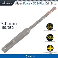 Alpen Force X 5.0 X 110/050 Sds-Plus Drill Bit X4 Cutting Edges - Bulk