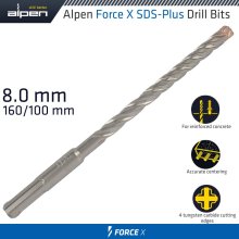 Alpen Force X 8.0 X 160/100 Sds-Plus Drill Bit X4 Cutting Edges - Bulk