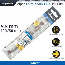 Alpen Force X 5.5 X 110/050 Sds-Plus Drill Bit X4 Cutting Edges