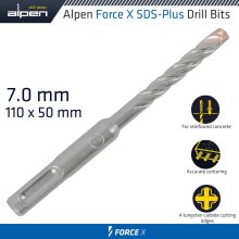 Alpen Force X 7.0 X 110/050 Sds-Plus Drill Bit X4 Cutting Edges