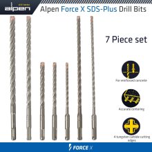 Alpen Force X Sds-Plus Mix Box 7 Pcs. 6.0/ 8.0/ 10.0 Mm X 160 And 6.0/ 8.0/