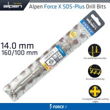 Alpen Force X 14.0 X 160/100 Sds-Plus Drill Bit X4 Cutting Edges Alpen Force X 14.0 X 160/100 Sds-Plus Drill Bit X4 Cutting Edges