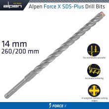 Alpen Force X 14.0 X 260/200 Sds-Plus Drill Bit X4 Cutting Edges Alpen Force X 14.0 X 260/200 Sds-Plus Drill Bit X4 Cutting Edges