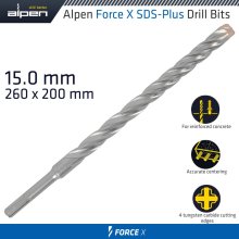Alpen Force X 15.0 X 260/200 Sds-Plus Drill Bit X4 Cutting Edges Alpen Force X 15.0 X 260/200 Sds-Plus Drill Bit X4 Cutting Edges