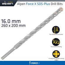 Alpen Force X 16.0 X 260/200 Sds-Plus Drill Bit X4 Cutting Edges Alpen Force X 16.0 X 260/200 Sds-Plus Drill Bit X4 Cutting Edges