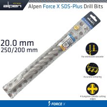 Alpen Force X 20.0 X 250/200 Sds-Plus Drill Bit X4 Cutting Edges Alpen Force X 20.0 X 250/200 Sds-Plus Drill Bit X4 Cutting Edges