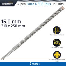 Alpen Force X 16.0 X 310/250 Sds-Plus Drill Bit X4 Cutting Edges Alpen Force X 16.0 X 310/250 Sds-Plus Drill Bit X4 Cutting Edges