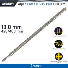 Alpen Force X 18.0 X 450/400 Sds-Plus Drill Bit X4 Cutting Edges Alpen Force X 18.0 X 450/400 Sds-Plus Drill Bit X4 Cutting Edges