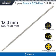 Alpen Force X 12.0 X 600/550 Sds-Plus Drill Bit X4 Cutting Edges Alpen Force X 12.0 X 600/550 Sds-Plus Drill Bit X4 Cutting Edges