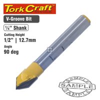 Tork Craft Router Bit V Groove 90 Degree 1/2"