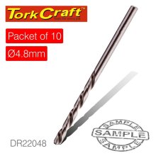 Tork Craft Drill Bit HSS Industrial 4.8mm 135deg Packet Of 10