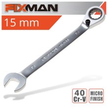 FIXMAN REVERSIBLE COMBINATION RATCHETING WRENCH 15MM