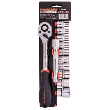 Fixman 12-Pc 1/2" Dr. Socket & Ratchet Set