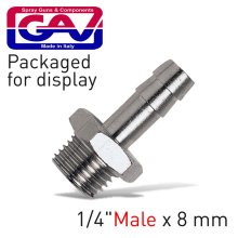 Gav Hose Adaptor 1/4"M X 8mm+Hose Cla