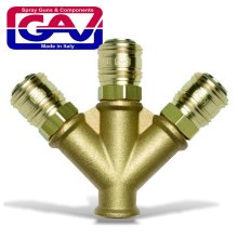 Gav Quick Coupler Brass Three Way3-8f