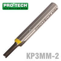 Pro-Tech Straight Bit 3mm X 1/2" Two Flute Solid Carbide 1/4"Shank