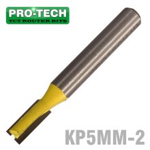 Pro-Tech Straight Bit 5mm X 12mm Two Flute Metric 1/4" Shank