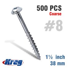 Kreg Pocket Hole Screws 1-1/2" #8 Coarse Washer Head 500ct