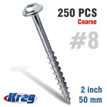 Kreg Pocket Hole Screws 2" #8 Coarse Washer Head 250ct