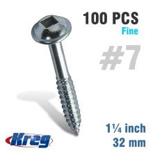 Kreg Pocket Hole Screws 1-1/4" #7 Fine Washer Head 100ct