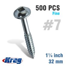 Kreg Pocket Hole Screws 1-1/4" #7 Fine Washer Head 500ct